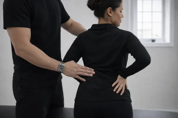 Physiotherapist treating sports injuries