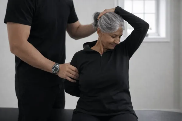 Physiotherapist treating stress and tension